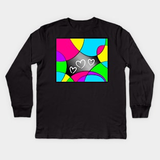 Rainbow heart pattern Kids Long Sleeve T-Shirt